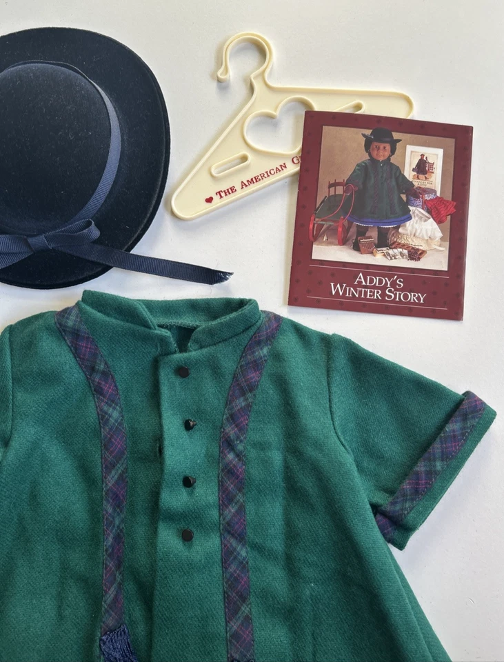 Casaco de inverno American Girl Pleasant Company Addy Walker chapéu derby luvas - Imagem 3 de 4