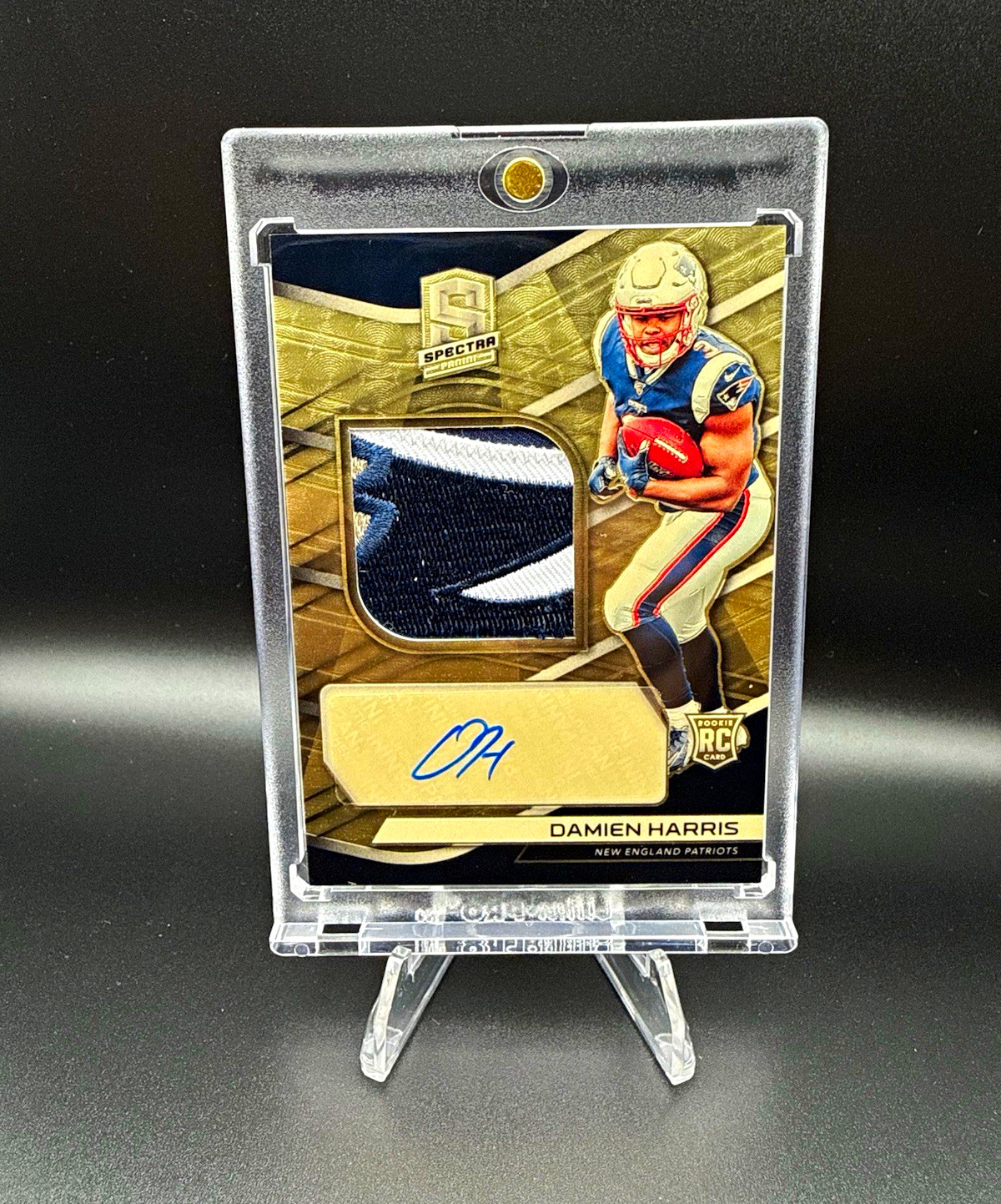 Panini 2019 Spectra Prizm Damien Harris RC Auto Patch #209 Patriots 1/1