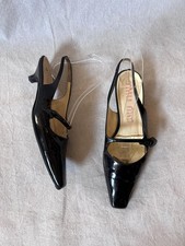 vintage Miu Miu black patent leather pointy toe mary jane sling back