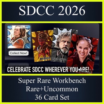 SDCC 2026 SUPER RARE WORKBENCH+RARE+UNC 36 CARD SET-TOPPS STAR WARS CARD TRADER