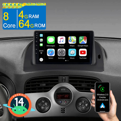 4+64GB Android 14 9'' Autoradio BT für Renault Kangoo II X61 FW/KW Nissan NV250