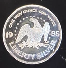 1985 Amark Mint Eagle Liberty Bell A-Mark Vtg Bullion-0.999 Silver 1 Oz Art Coin