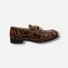Bottega Veneta Women's Brown Monsieur Croco Bit Loafer Shoes Size EU:36.5 US:6.5