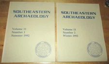 1992 Southeastern Archaeology 2-Issue Set
