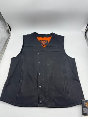 SIZE: MEN 2XL - TRUE ELEMENT MENS STYLE LEATHER MOTORCYCLE VEST