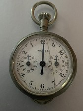 Silver Tone Analog Pocket Watch Arabic Numerals Timer Matte Metal Open Face