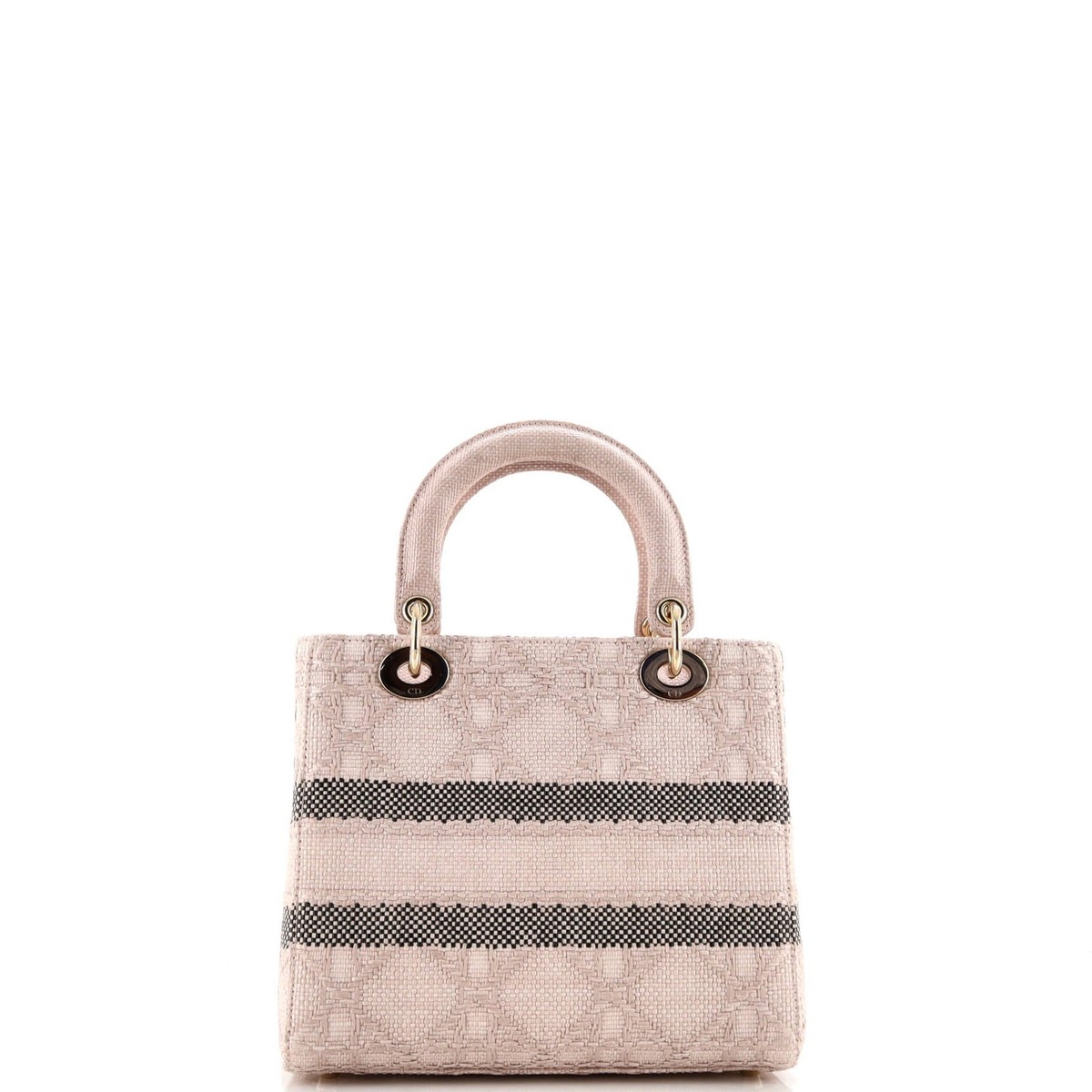 Christian Dior Lady D-Lite Bag Cannage Embroidered Raffia Medium