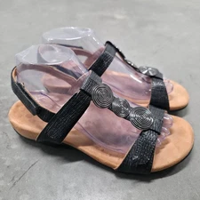 Vionic Farra 2 II Black Backstrap Orthotic Sandals Women's Size 7 Straps