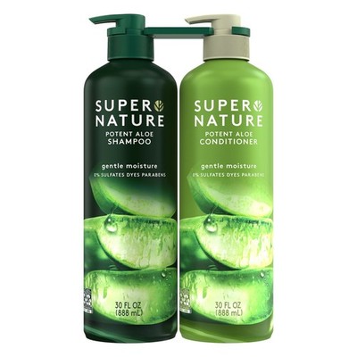 Super Nature Aloe Shampoo & Conditioner Set, 30 oz - Sulfate, Dye & Paraben-Free