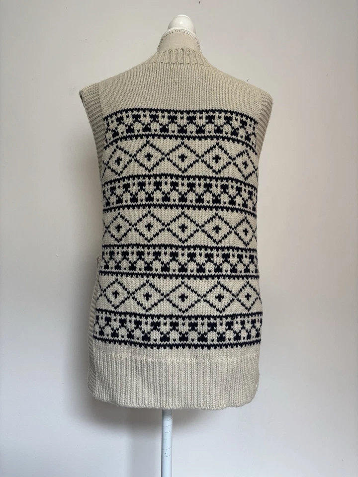 Toast Knitted Tank S Wool Cotton Ecru Sleeveless Tabard - Image 4 of 4