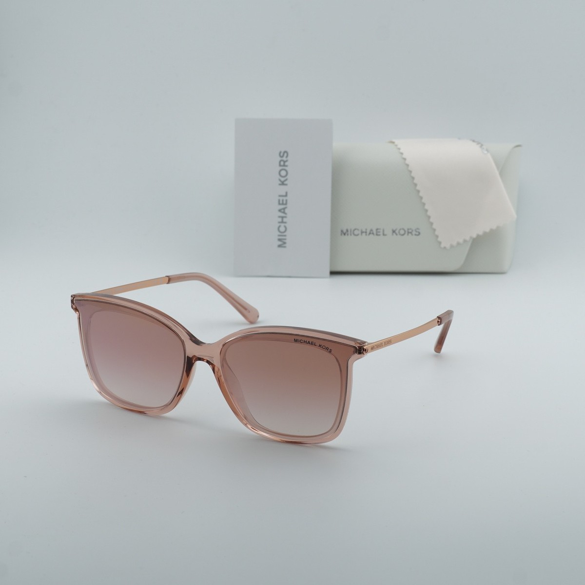 Michael Kors Clear Frame Sunglasses with Pink Mirrored Lenses Michael Kors Biarritz MK1160 sunglasses for women in Rose Gold main image 4