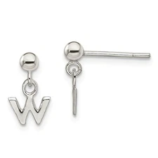 Sterling Silver Polished W Dangle Post Earrings Jewerly