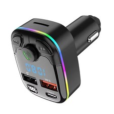 Car Bluetooth 5.0 FM Transmitter Kit Wireless Radio with Dual USB Charging & MP3
