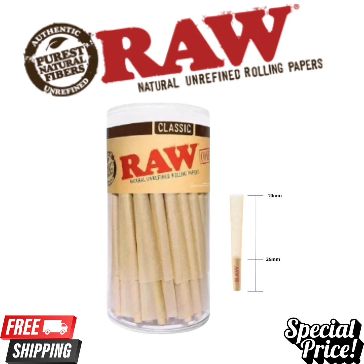 are raw cones tobacco free Black Classic Slow Burning Pre-Rolled 1-1/4 Packed Inside a RAW Metal Tin Container with Packing Tubes | 20 Pack RAW 120 Classic King Size