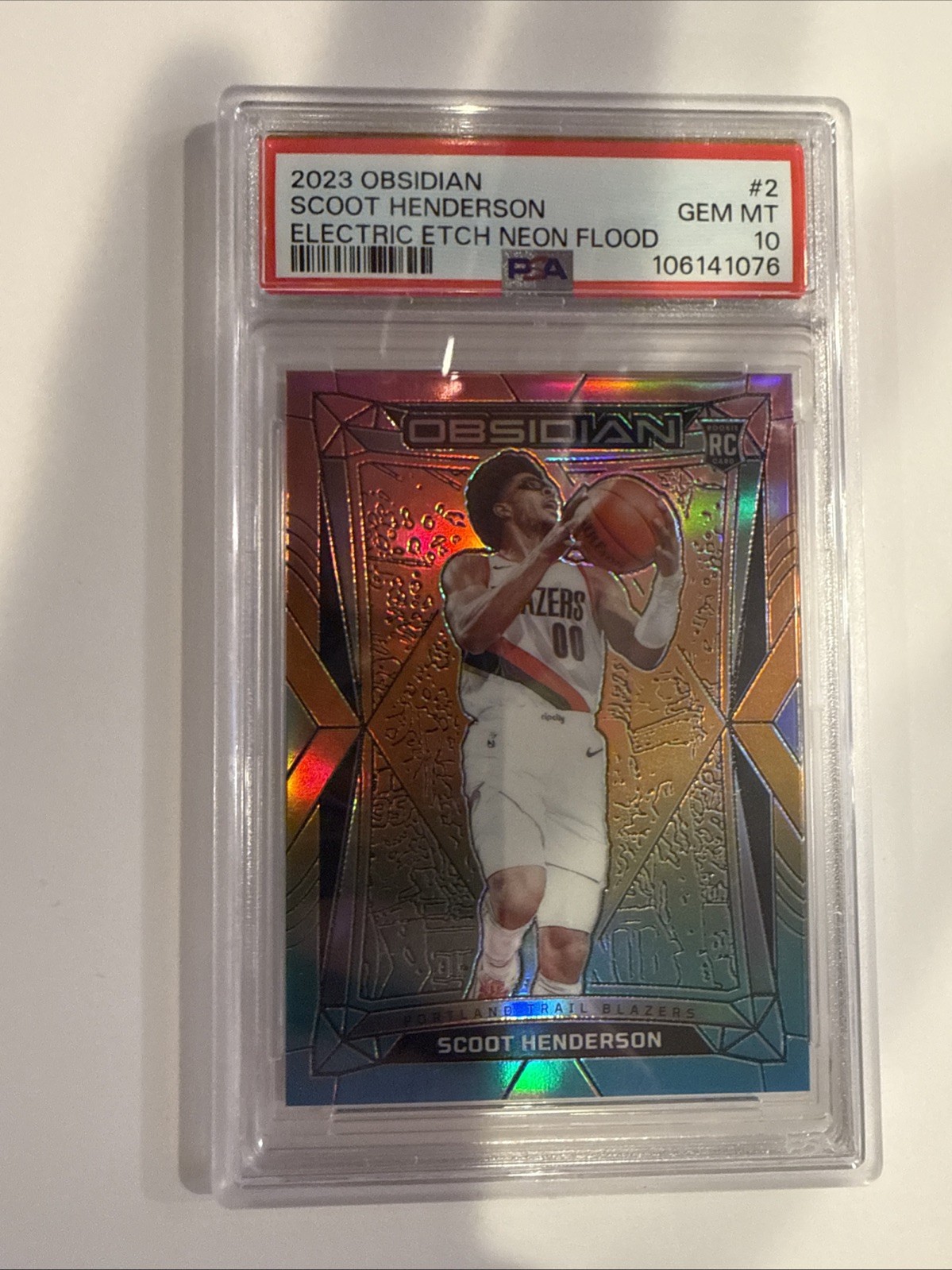 2023-24 Panini Obsidian - Scoot Henderson Electric Etch Neon Flood (RC) PSA 10