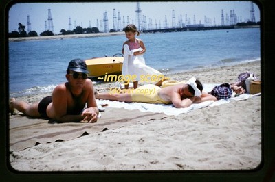 Kodachrome Slide of Man and Woman with Boat in 1950s v23b