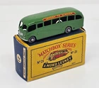 Matchbox Lesney – 21b Bedford Duple Luxury Coach   1958    (ID#218)  DARK GREEN
