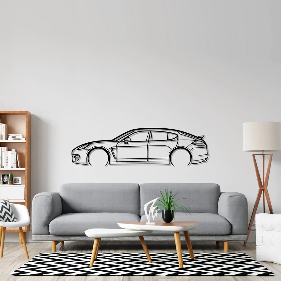 Panamera Luxury Acrylic Silhouette Wall Art Handcrafted in USA