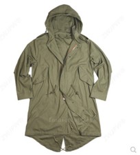 U.S. WW2 Army M-1951 Fishtail Parka Mens M51 Vintage Military Trench Coat Jacket