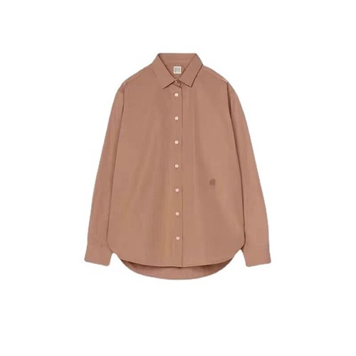 Toteme Women's Cotton Embroidery Loose Long-sleeved Short Casual Shirt - Picture 5 of 17