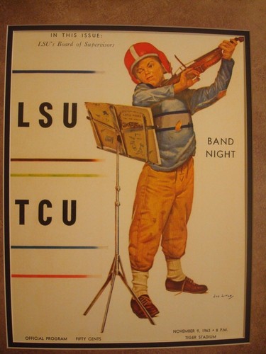 VINTAGE LSU TIGERS COLLEGE FOOTBALL PROGRAM FRAMED "LSU VS. TCU" TIGER STADIUM - Picture 3 of 7