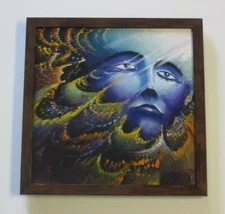MICHAEL DIVINE PAINTING ORIGINAL ACRYLIC ABSTRACT SURREAL PSYCHEDELIC MODERNIST 