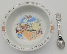 Vintage 1984 Avon Baby's Keepsake Spoon And Bowl Set- Hey Diddle Diddle