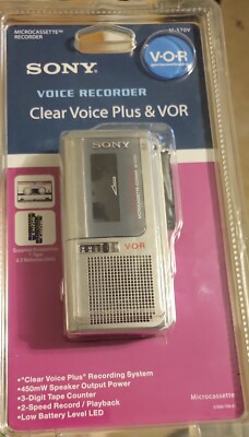 NEW Sony Microcassette Recorder Clear Voice Plus & VOR System M-570V NIB
