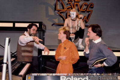British singer-songwriter Howard Jones wearing an orange jumpsuit - Old Photo 2