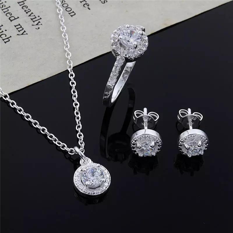 Silver set deals jewelry price