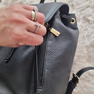 Michael Kors Ginger Flap Drawstring Backpack Medium Black | eBay