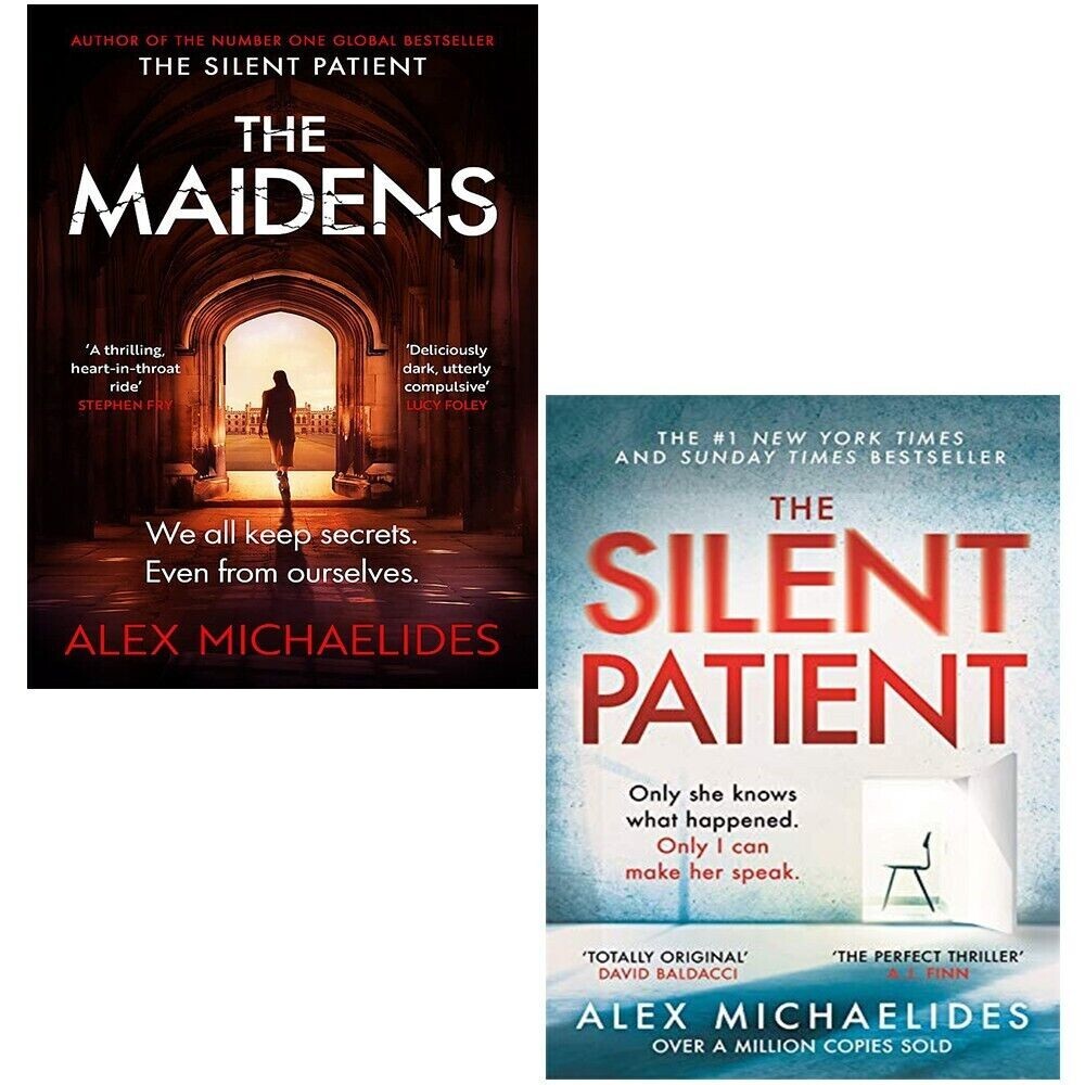 Alex Michaelides Collection 2 Books Set Silent Patient, Maidens Paperback NEW