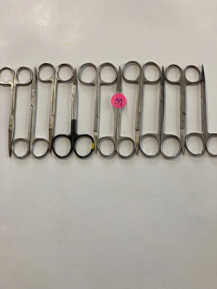 Lote de 10 tijeras delicadas para ojos de iris instrumento oftálmico de 4,6 pulgadas M Foto 4 de 4