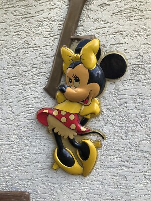 Große Vintage Disney Wanddekoration Minnie Mouse Maus Original