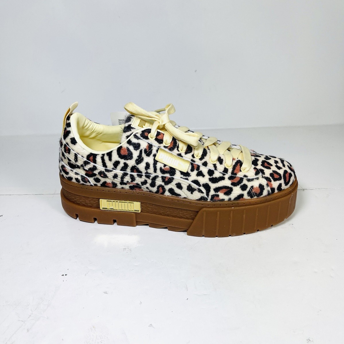 PUMA Mayze Platform Sneakers Women's Size 7.5 Leopard Calf
