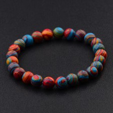 Charm Men Women Colorful Chakra Stone Beaded Ethnic Stretch Bracelets Jewelry