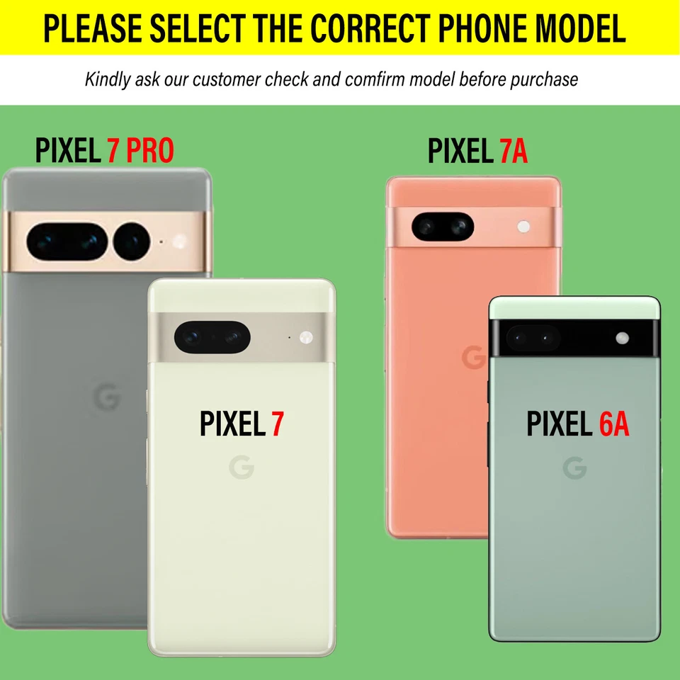 For Google Pixel 7 Pro/7a/6 Case Phone Cover Shockproof + Tempered Glass Screen - Image 2 of 4