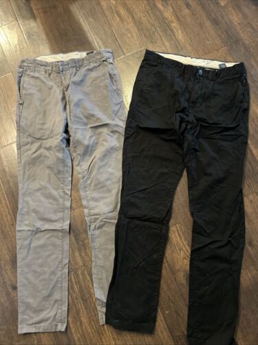 Lot Of 2 Black & Gray H&M Men's Pants Slim Fit Size US 32