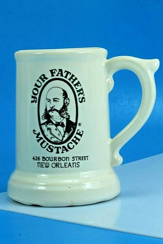 Vintage McCoy Pottery Your Fathers Mustache, 426 Bourbon Street New Orleans Mug.