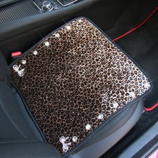 Universal Leopard Plush Car Seat Mat Steering Wheel Cover Car Accessories Decor