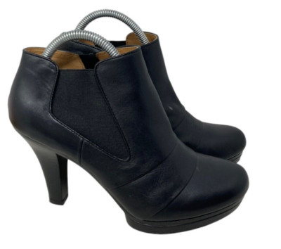Sofft Black Leather Chelsea Bootie Size 10M Women's Boots Comfort 