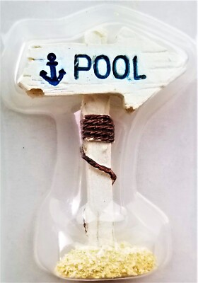 Tiny Treasures Shoreline Pool-riffic Faux Wood Pool Sign Village Doll House Mini