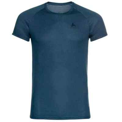 Odlo Active F-Dry Light Eco Fitted SS Crew Neck Mens Shirt Blue Wing Teal Sz 2XL
