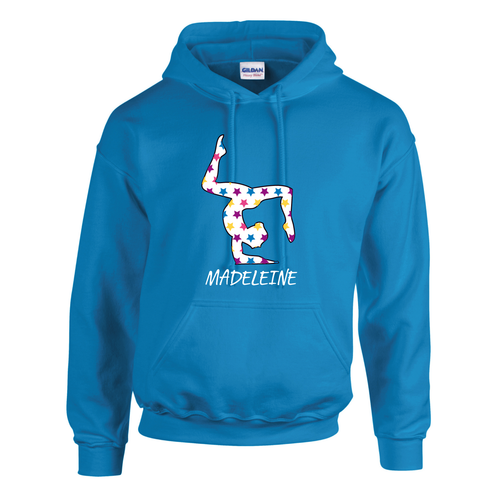 Personalised Gymnastics Stars 3 Legs Pose Kids Hoodie Dance Back to School - Picture 8 of 15