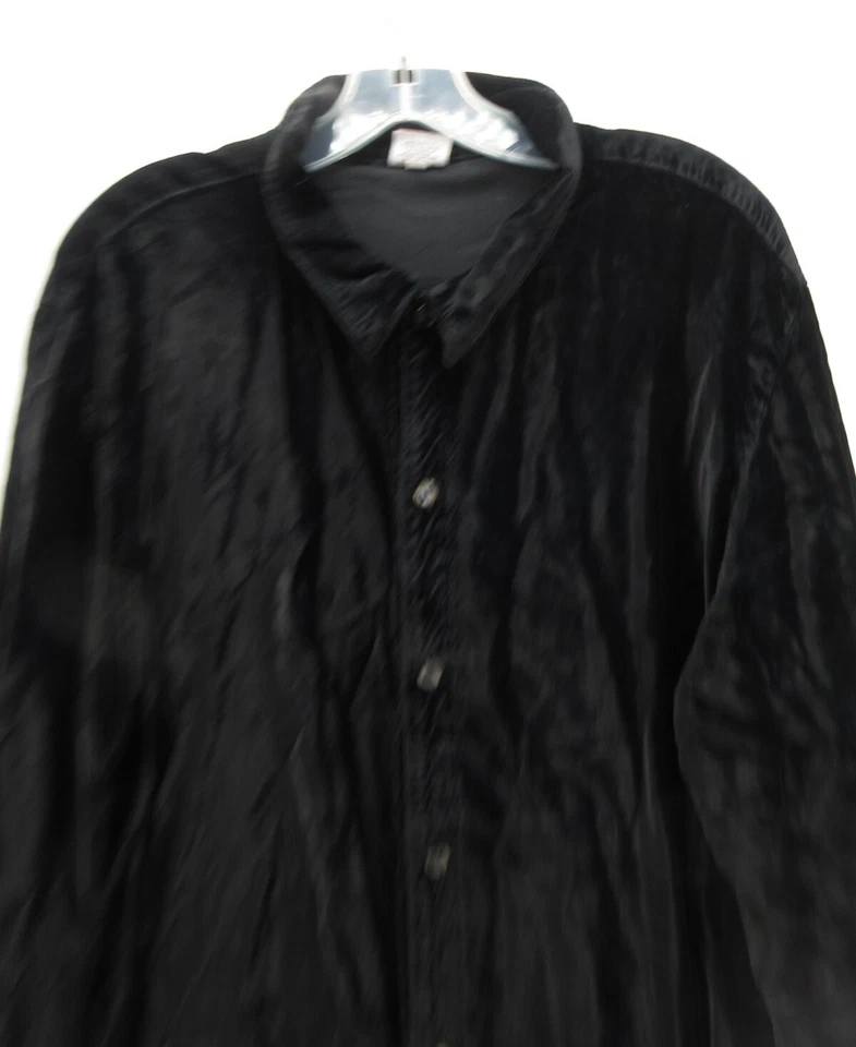 CP абажуры верхний женщин большой черный измельченный бархат богемное минималист туника рубашка винтажный * - Изображение 2 из 4