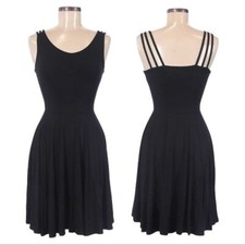 Coercion London Fit & Flare Strappy Stretchy Black Flowy Mini Dress Size XS NWT
