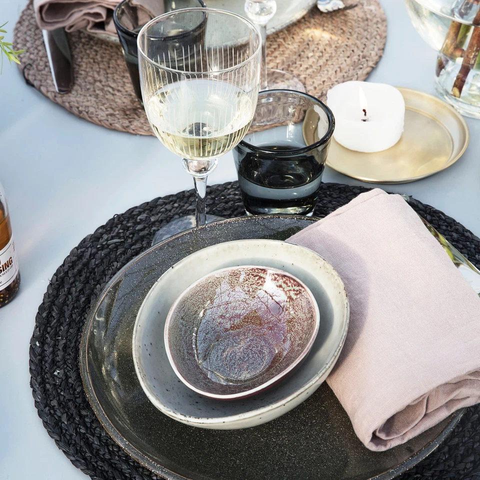 Platzdeckchen Tischset Platzset 4er Set 'Circle' Ø 38 graublau House Doctor