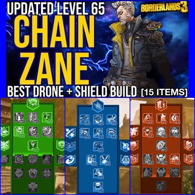 Borderlands 3 [PS4] Level 65 CHAIN ZANE [MOXSY] BUILD - 15 ITEMS [MAYHEM 10]