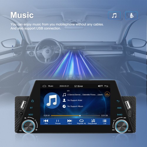 Single 1Din TouchScreen Car Stereo Radio MP5 Bluetooth For Apple/Android CarPlay - Picture 15 of 22