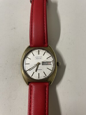 vintage longines  Olimpiada Men s Automatic Watch Day/date Glass Have Scratch  